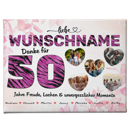 Leinwand personalisiert für Schwester 50 Geburstag Fotocollage