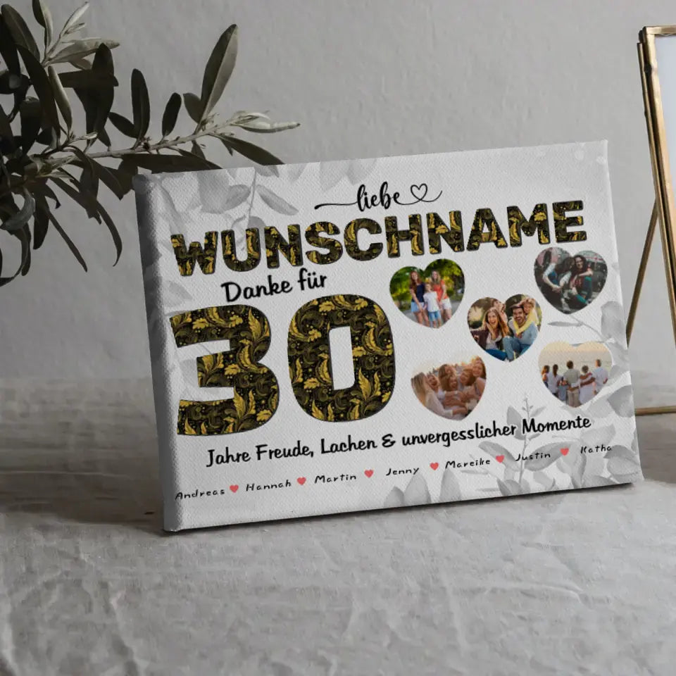 Poster mit Wunschname 30 Geburstag personalisiert Wunschname