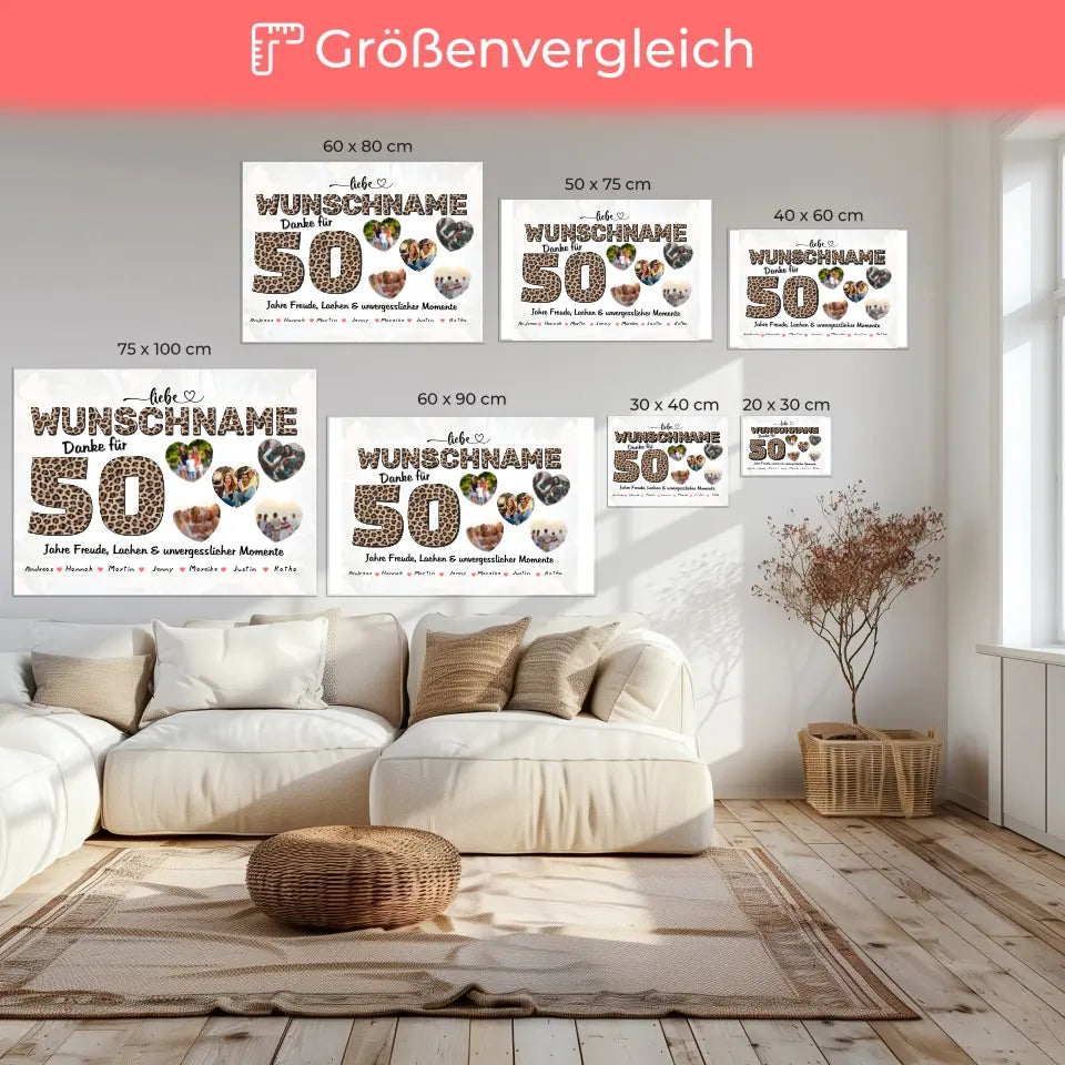 Geburtstags Leinwand für Mama 50 Geburstag personalisiert