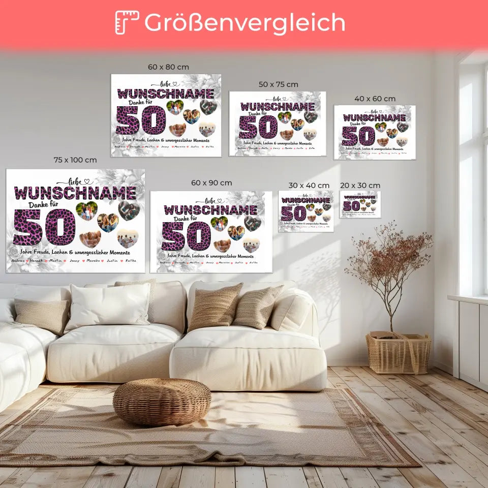 Personalisierte Oma Poster 50 Geburstag Herzliches Geschenk