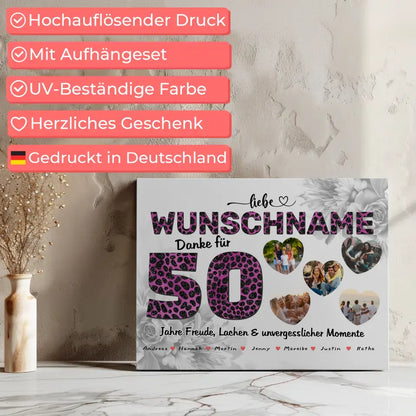 Personalisierte Oma Poster 50 Geburstag Herzliches Geschenk