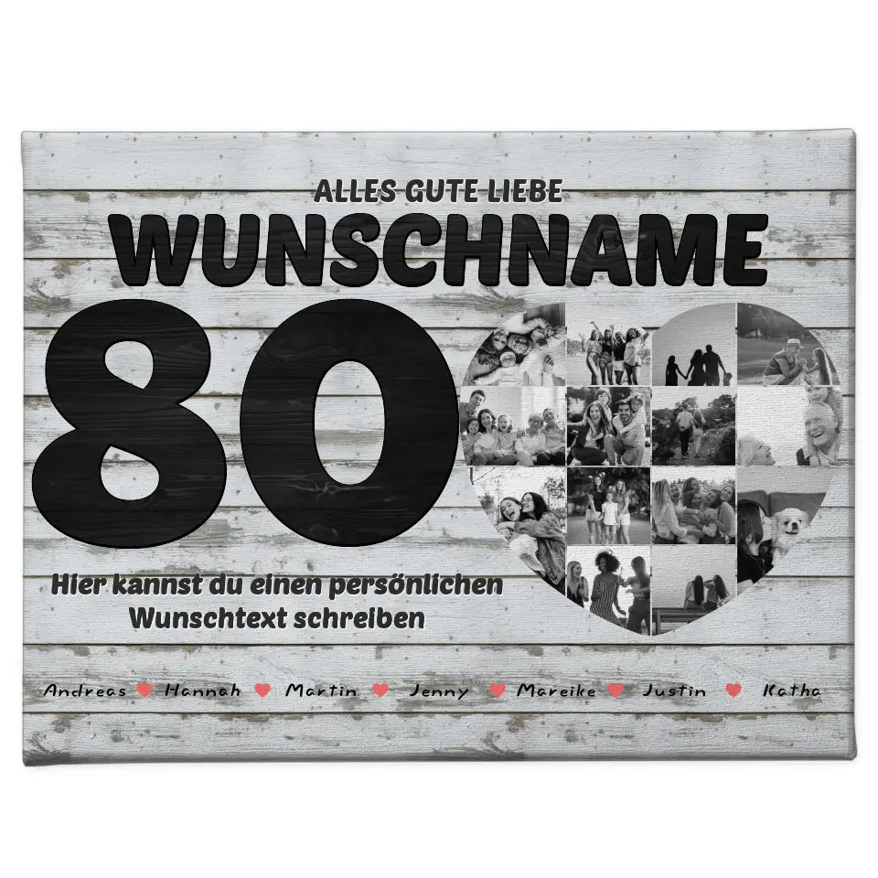 Fotocollage zum 80 Geburstag für Mama mit 14 Fotos Bis 15 Namen