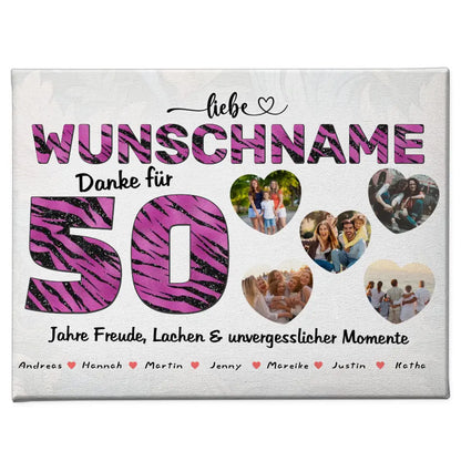 Poster mit 5 Fotos personalisiert 50 Geburstag Personalisiert