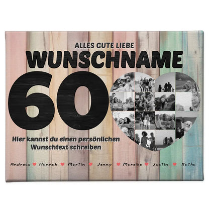 Fotocollage personalisiert Black & White 60 Geburstag Oma Poster