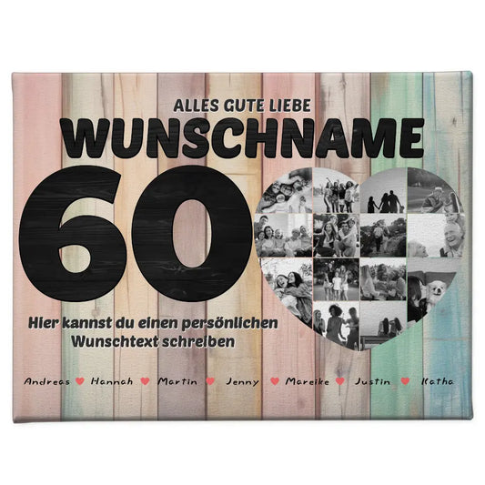 Fotocollage personalisiert Black & White 60 Geburstag Oma Poster 1