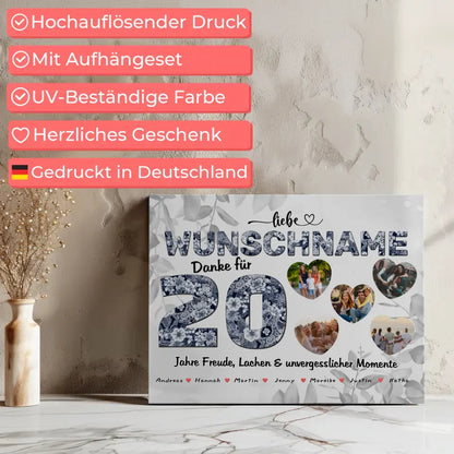 Patentante Leinwand personalisiert für 20 Geburstag Mit Namen