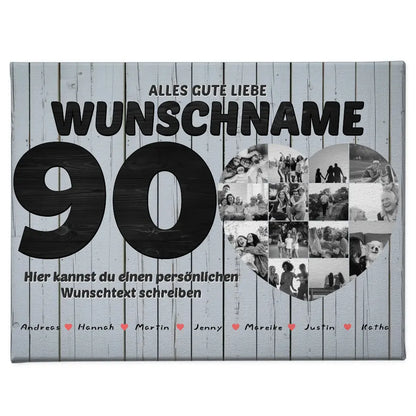 Fotocollage personalisiert für Oma zum 90 Geburstag