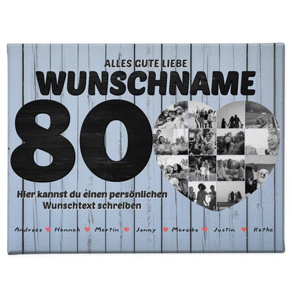 Poster mit Wunschname personalisiert 80 Geburstag Eigener Text