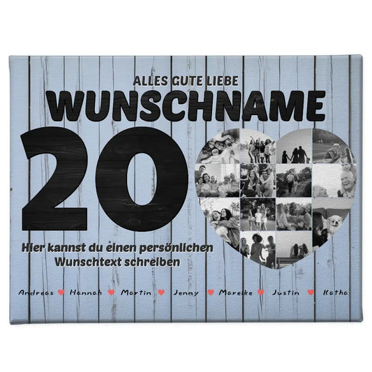 Personalisierte Geburtstags Leinwand Bis 15 Namen für Schwester 20 Geburstag 1