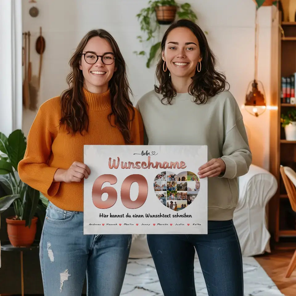 Personalisierte Mama Poster 60 Geburstag Bis zu 15 Namen