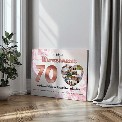 Personalisierte Mama Poster 70 Geburstag Rose Farbe Eigener Wunschtext