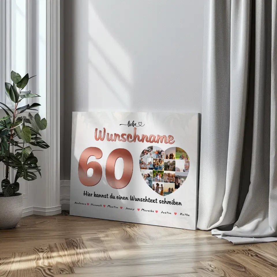 Personalisierte Mama Poster 60 Geburstag Bis zu 15 Namen