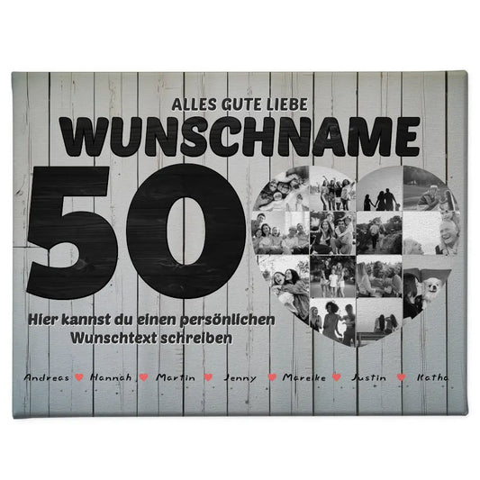 50 Geburstag Fotocollage mit Wunschtext Bis 15 Namen Beste Freundin