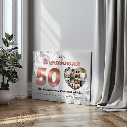 Personalisierte Mama Poster 50 Geburstag mit Wunschtext Fotocollage