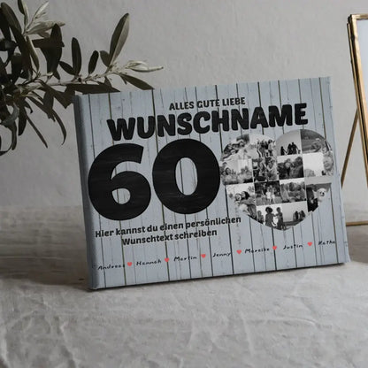 Personalisierte Herzen Poster 60 Geburstag für Mama Wunschtext