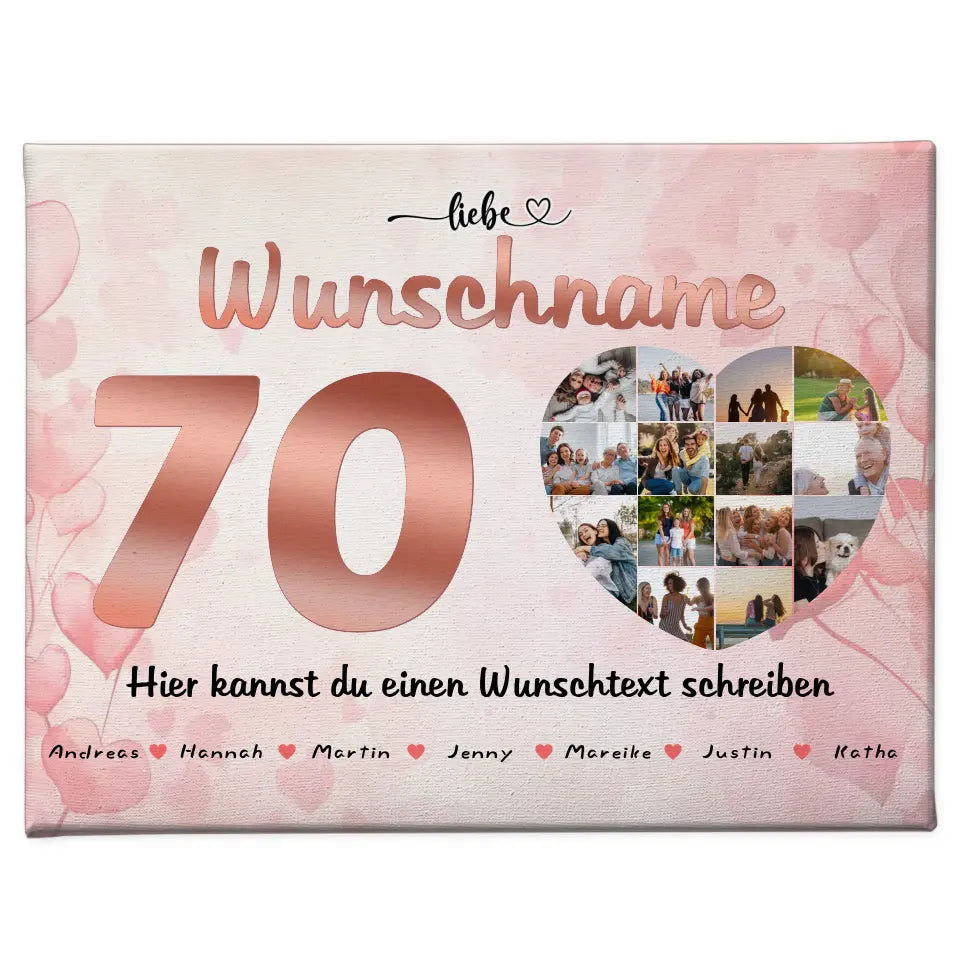 Oma Leinwand personalisiert für 70 Geburstag 14 Fotos Geschenkidee