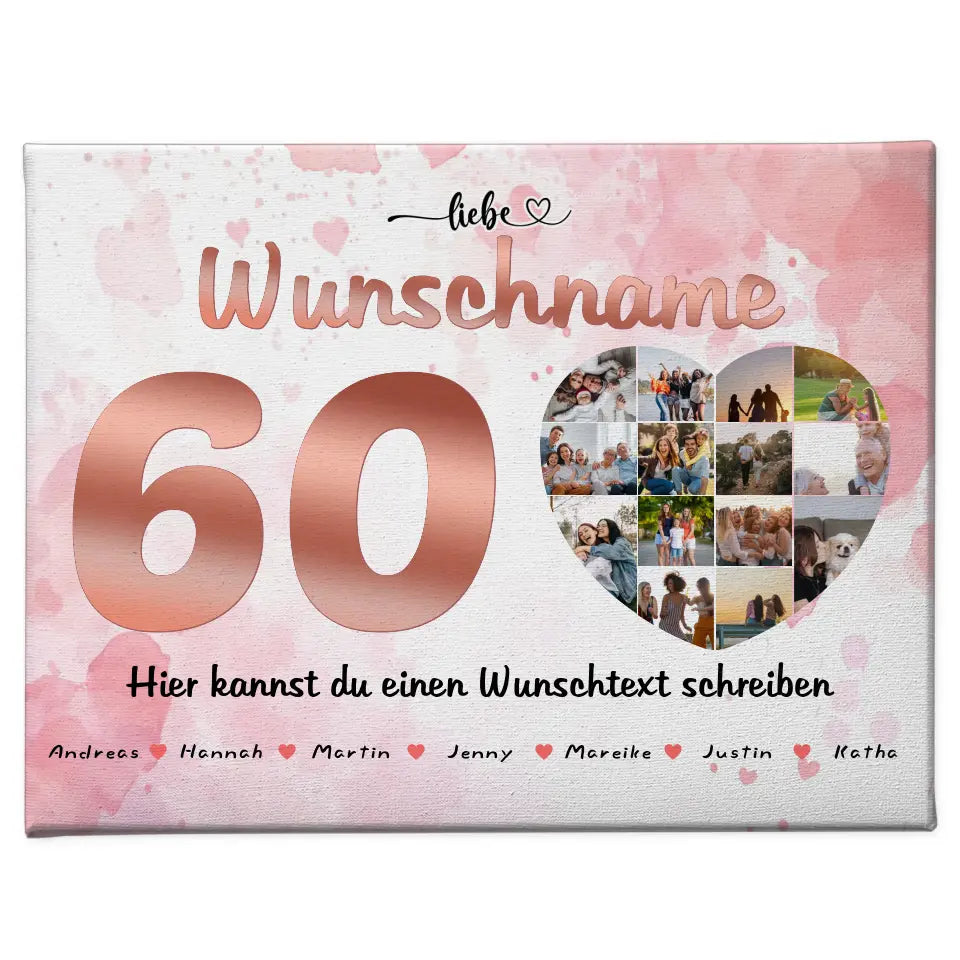 60 Geburstag Poster für Oma Personalisiert 14 Fotos Geschenk