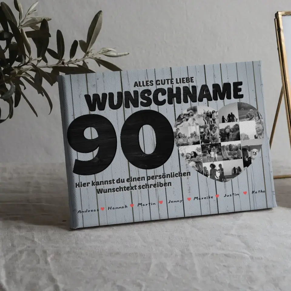 Fotocollage personalisiert für Oma zum 90 Geburstag