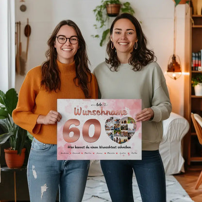 60 Geburstag Poster für Oma Personalisiert 14 Fotos Geschenk