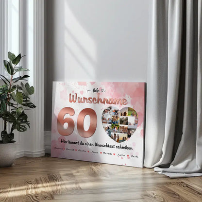 60 Geburstag Poster für Oma Personalisiert 14 Fotos Geschenk