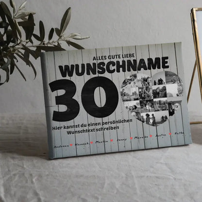 30 Geburstag Schwester Leinwand personalisiert 14 Fotos Mit Namen