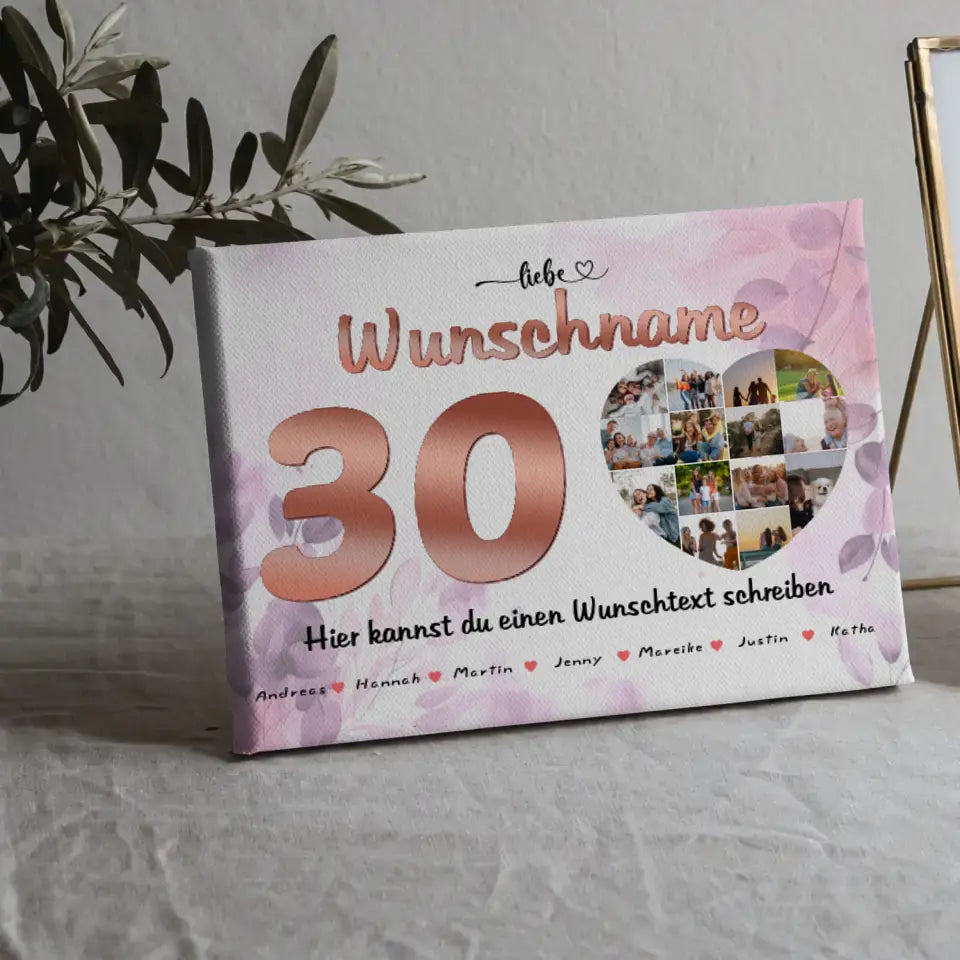 Fotocollage personalisiert für Mama zum 30 Geburstag Bis zu 15 Namen