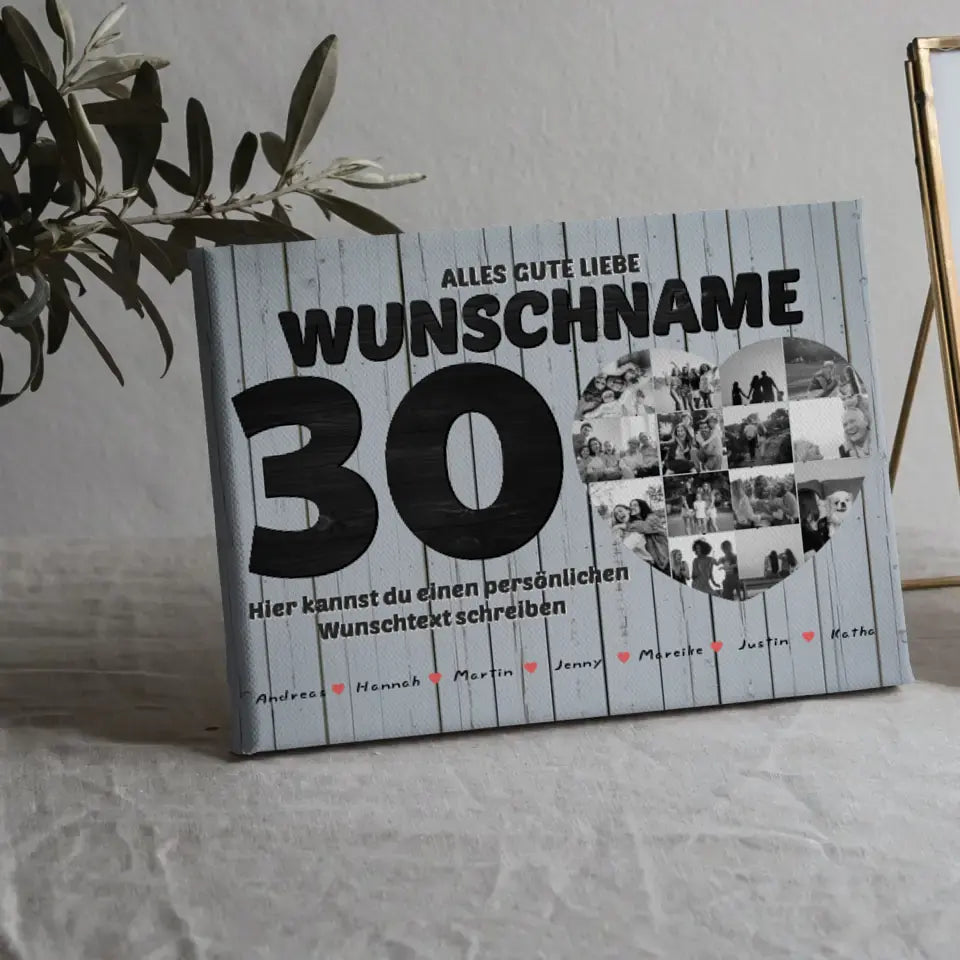 Personalisierte Fotocollage Patentante zum 30 Geburstag