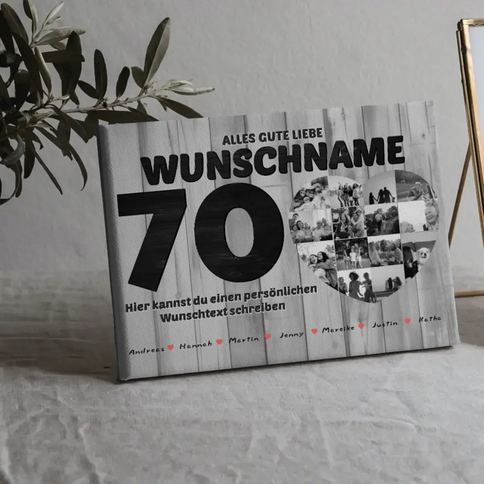 Fotocollage personalisiert für Patentante zum 70 Geburstag