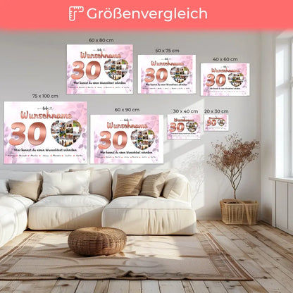 Fotocollage personalisiert für Mama zum 30 Geburstag Bis zu 15 Namen