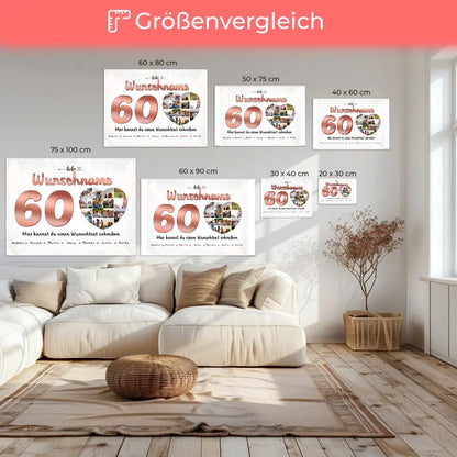 Personalisierte Mama Poster 60 Geburstag Bis zu 15 Namen