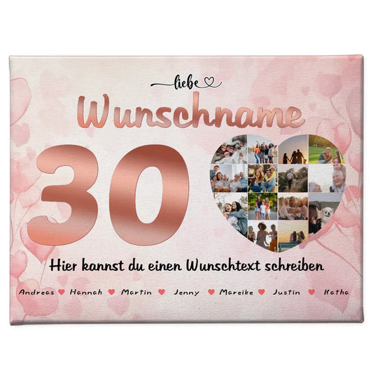Fotocollage personalisiert für Patentante zum 30 Geburstag Mit Namen 1