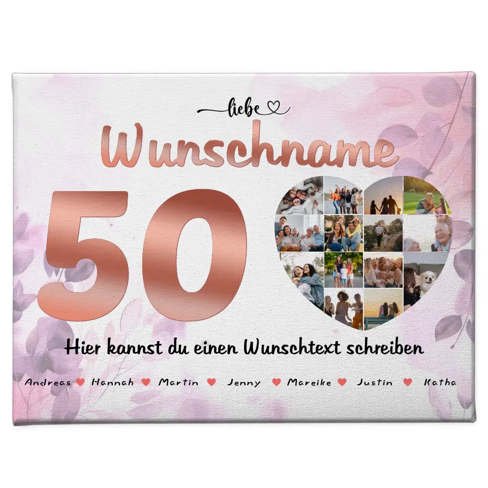 Personalisierte Patentante Poster 50 Geburstag Fotocollage