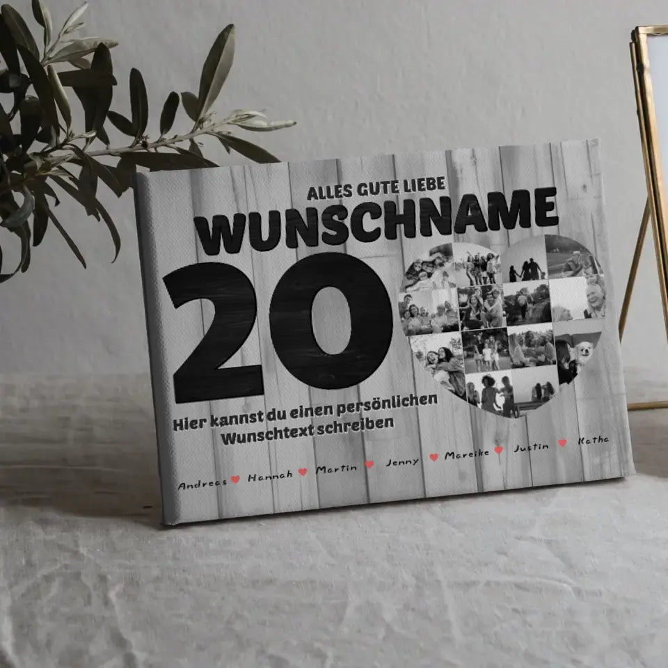 Personalisierte Fotocollage Beste Freundin zum 20 Geburstag