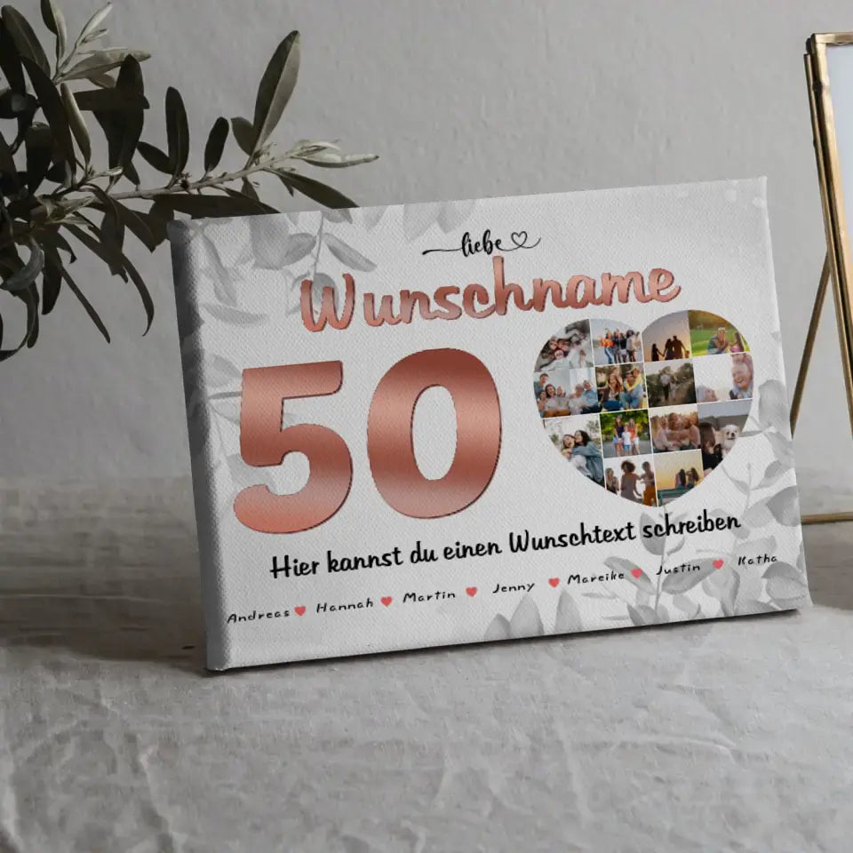 Personalisierte Mama Poster 50 Geburstag mit Wunschtext Fotocollage