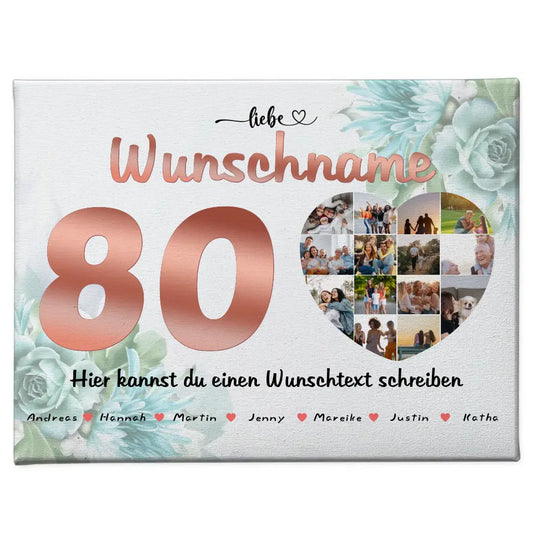 80 Geburstag Poster für Tante Personalisiert Wunschname 14 Fotos 1