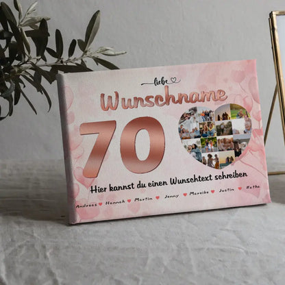 Oma Leinwand personalisiert für 70 Geburstag 14 Fotos Geschenkidee