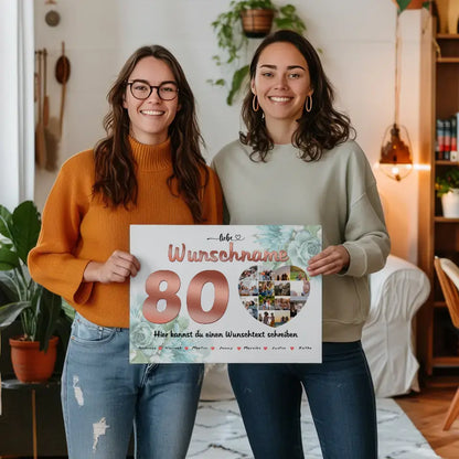 80 Geburstag Poster für Tante Personalisiert Wunschname 14 Fotos