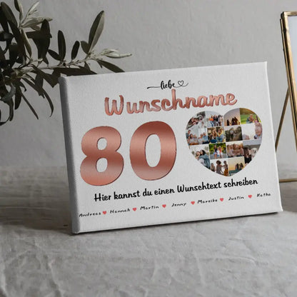 Fotocollage personalisiert für Oma zum 80 Geburstag Eigener Wunschtext