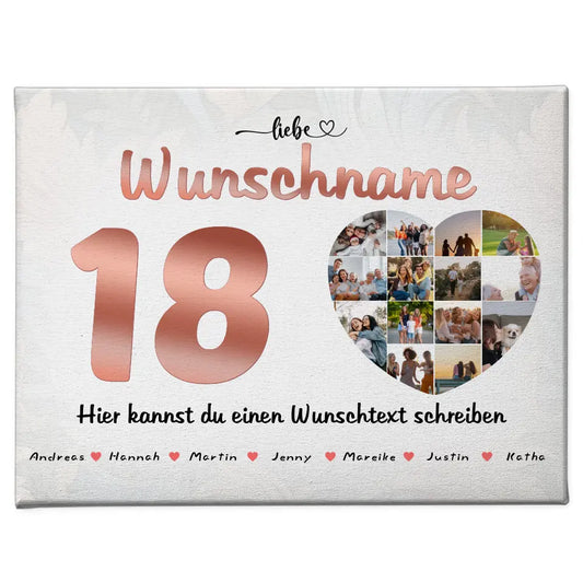 Leinwand personalisiert für Schwester 18 Geburstag Mit Namen 14 Fotos 1