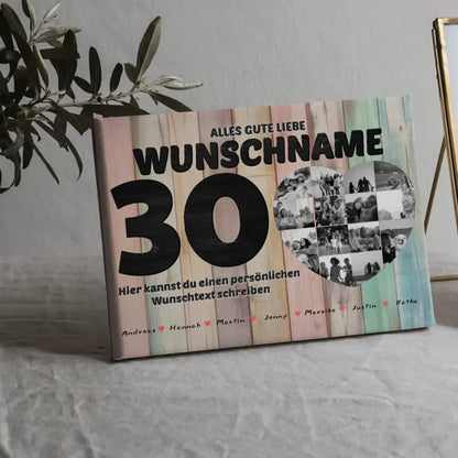 Fotocollage personalisiert Black & White 30 Geburstag Beste Freundin Poster