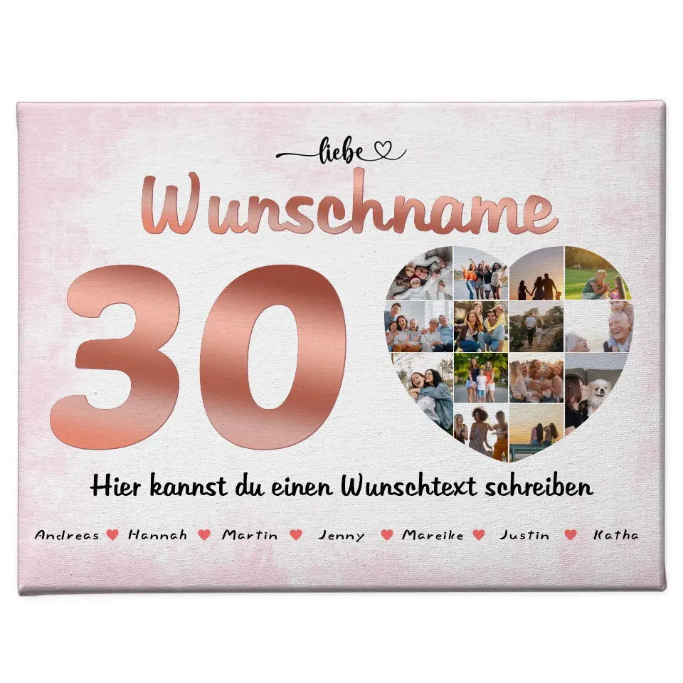 30 Geburstag Poster für Schwester Personalisiert Wunschname