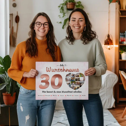 30 Geburstag Poster für Schwester Personalisiert Wunschname