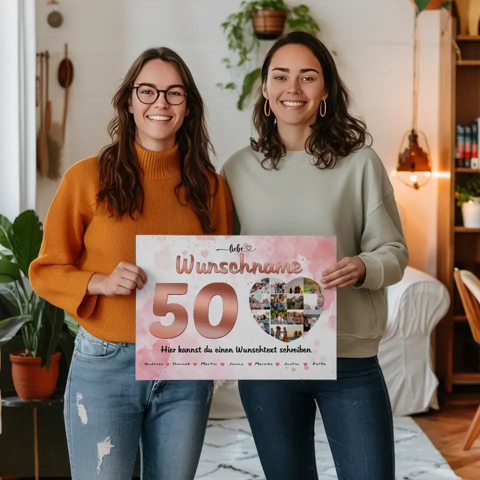 Fotocollage personalisiert für Schwester zum 50 Geburstag