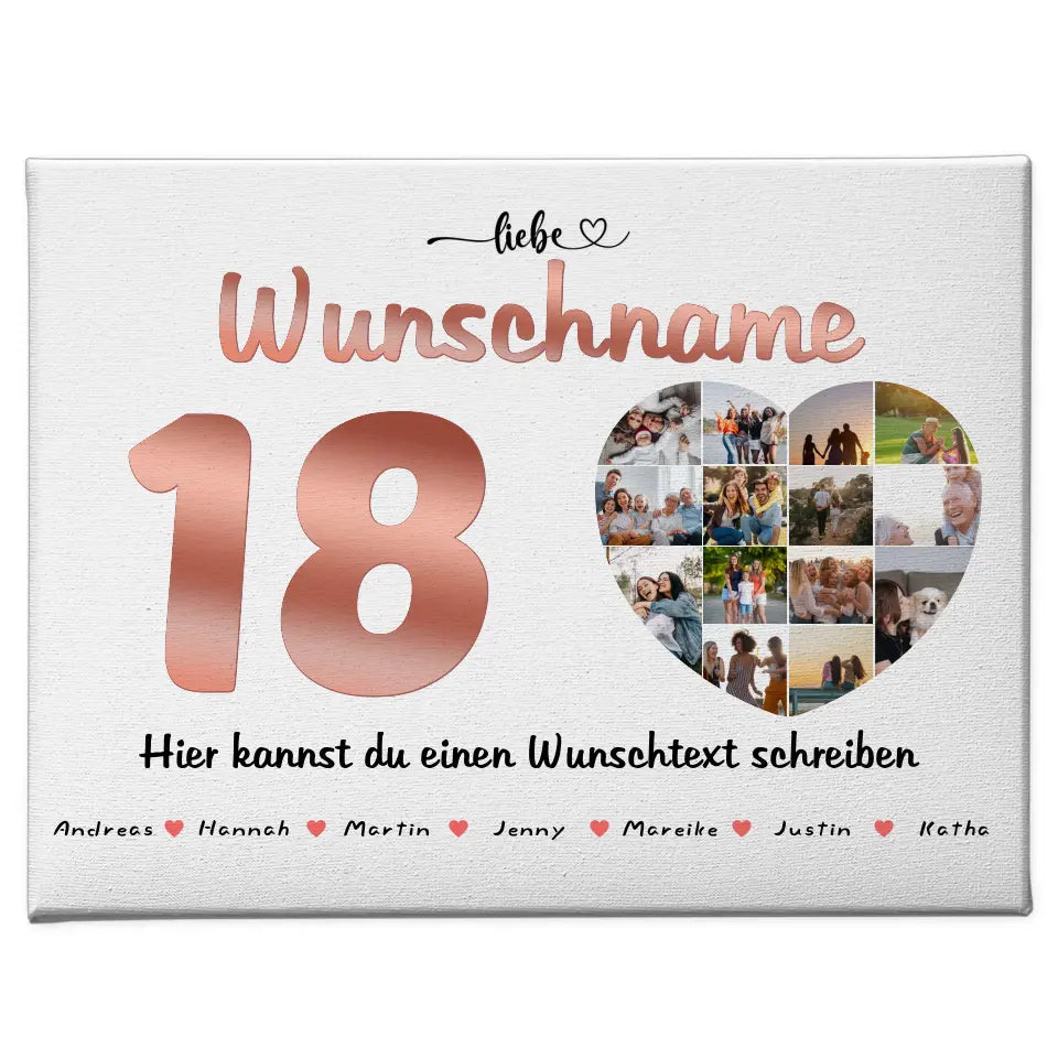 Personalisierte Beste Freundin Poster 18 Geburstag Fotocollage