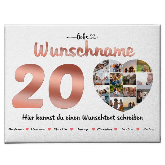 Personalisierte Beste Freundin Poster 20 Geburstag Bis zu 15 Namen 1