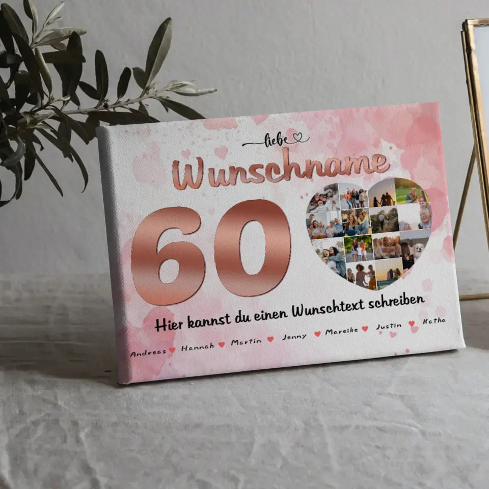 60 Geburstag Poster für Oma Personalisiert 14 Fotos Geschenk