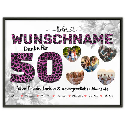 Personalisiertes Oma Poster 50 Geburstag Herzliches Geschenk