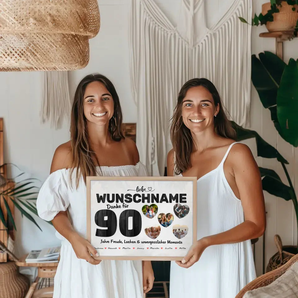 Geschenk Poster personalisiert 90 Geburstag Wunschname