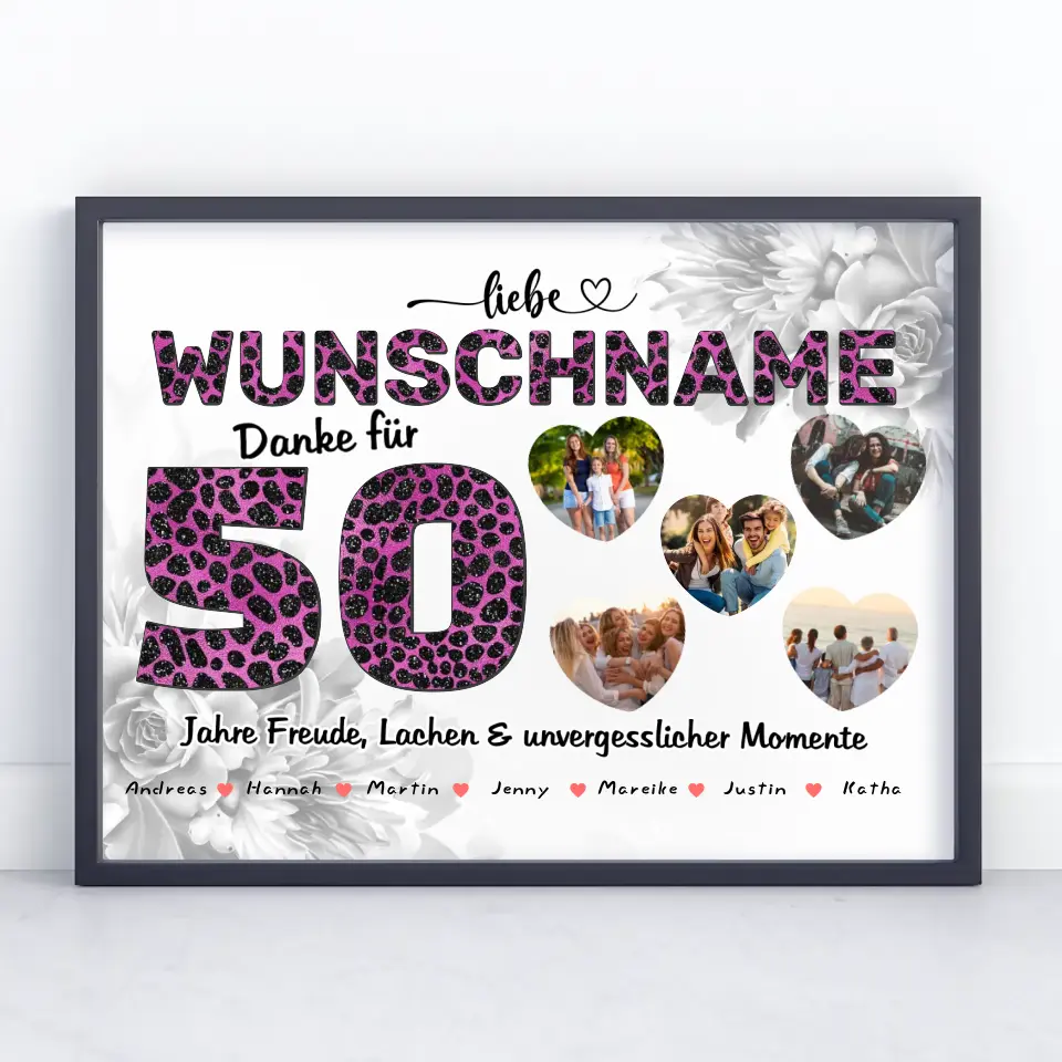 Personalisiertes Oma Poster 50 Geburstag Herzliches Geschenk