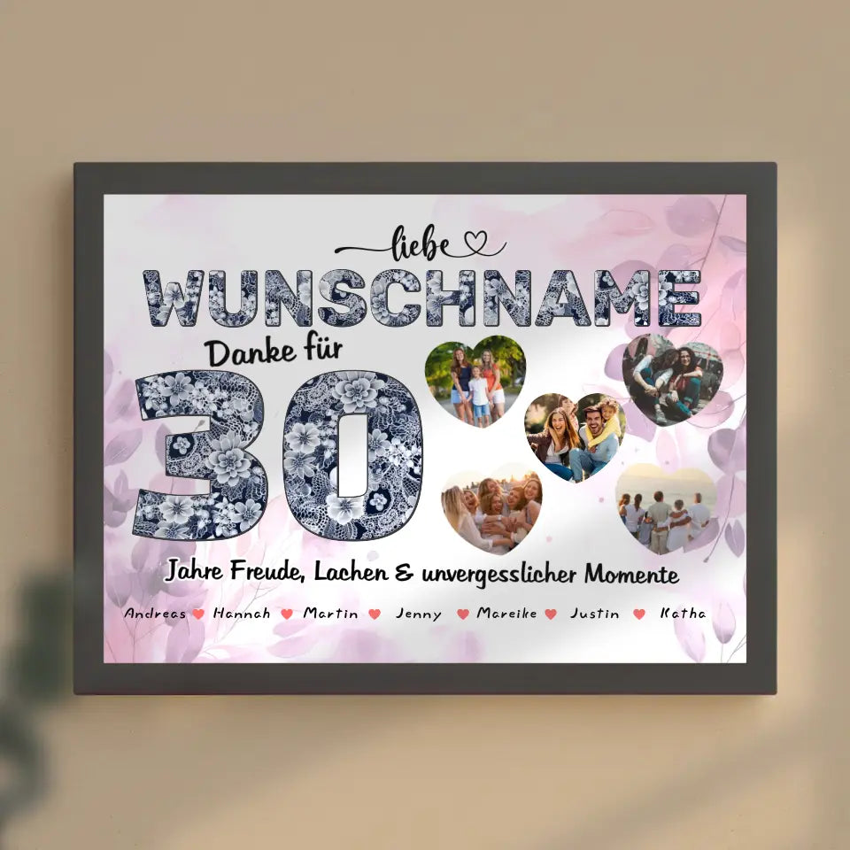 Personalisiertes Poster 30 Geburstag Mama Geschenk mit Namen